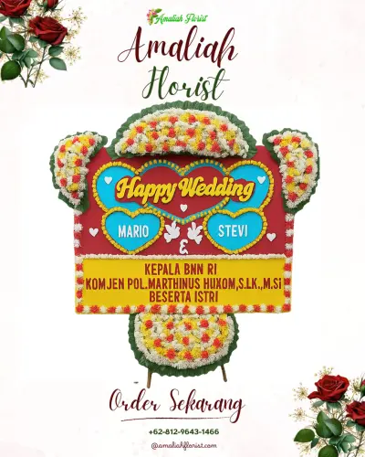 Karangan Papan Bunga Pernikahan di Sidapurna